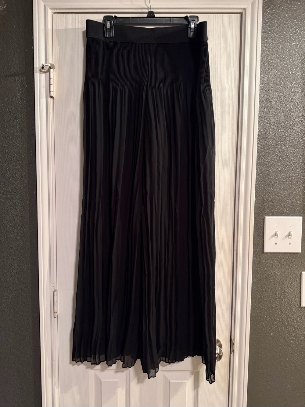 Alfani Black Textured, Wide-leg Pant